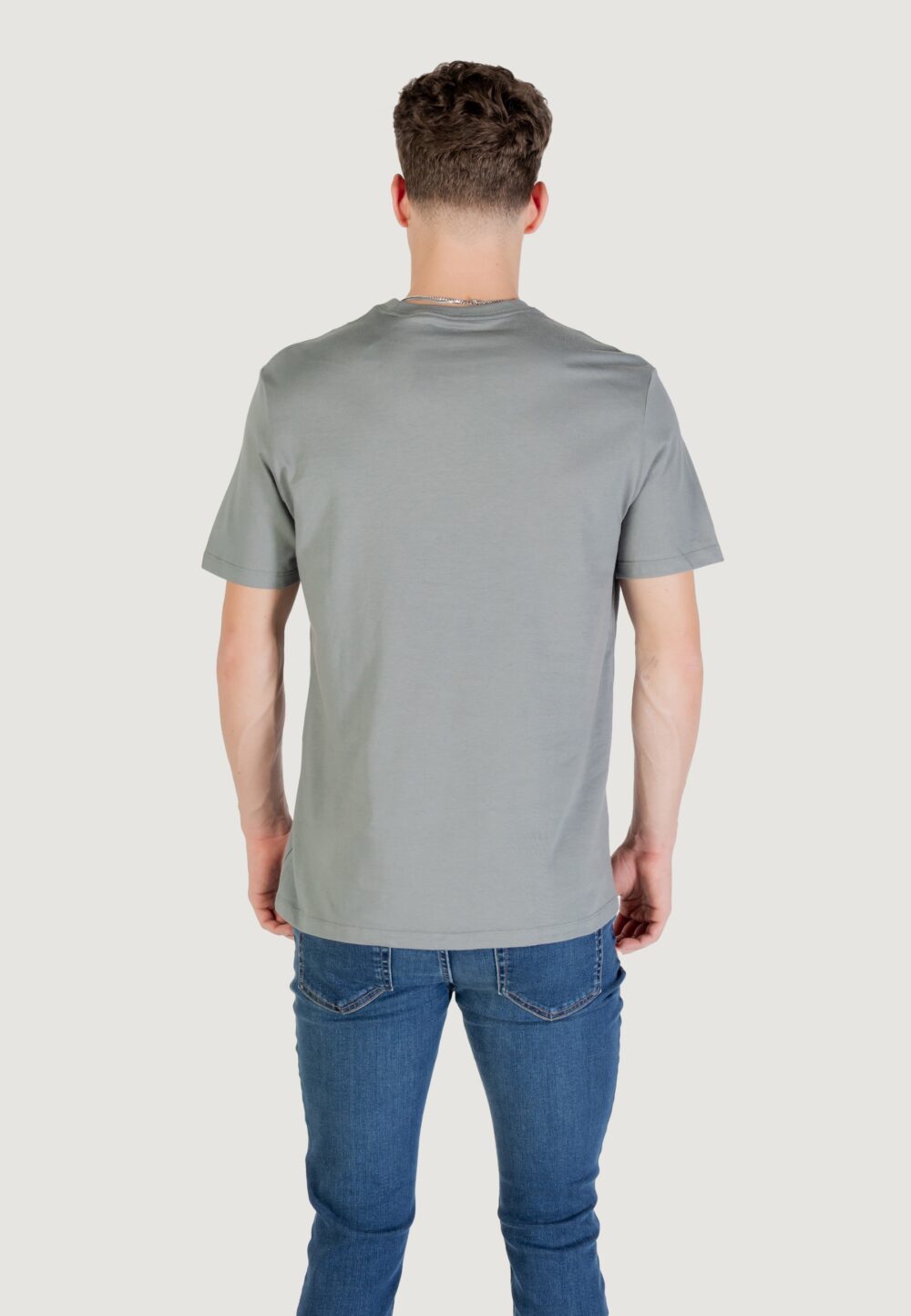 T-shirt Calvin Klein Jeans SS 30S EU CK NY WORD Grigio Scuro - Foto 4