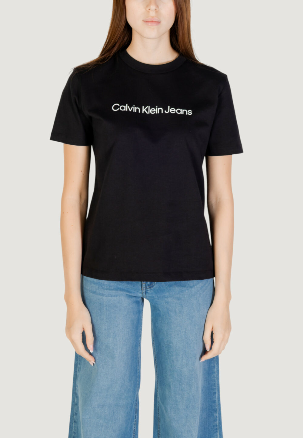 T-shirt Calvin Klein Jeans A- INST. LOGO CLASSI Nero - Foto 1
