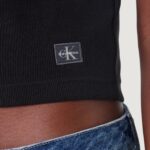 T-shirt Calvin Klein Jeans A- SS WOVEN LABEL RI Nero - Foto 3