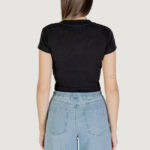 T-shirt Calvin Klein Jeans CK RIB BABY TEE Nero - Foto 4