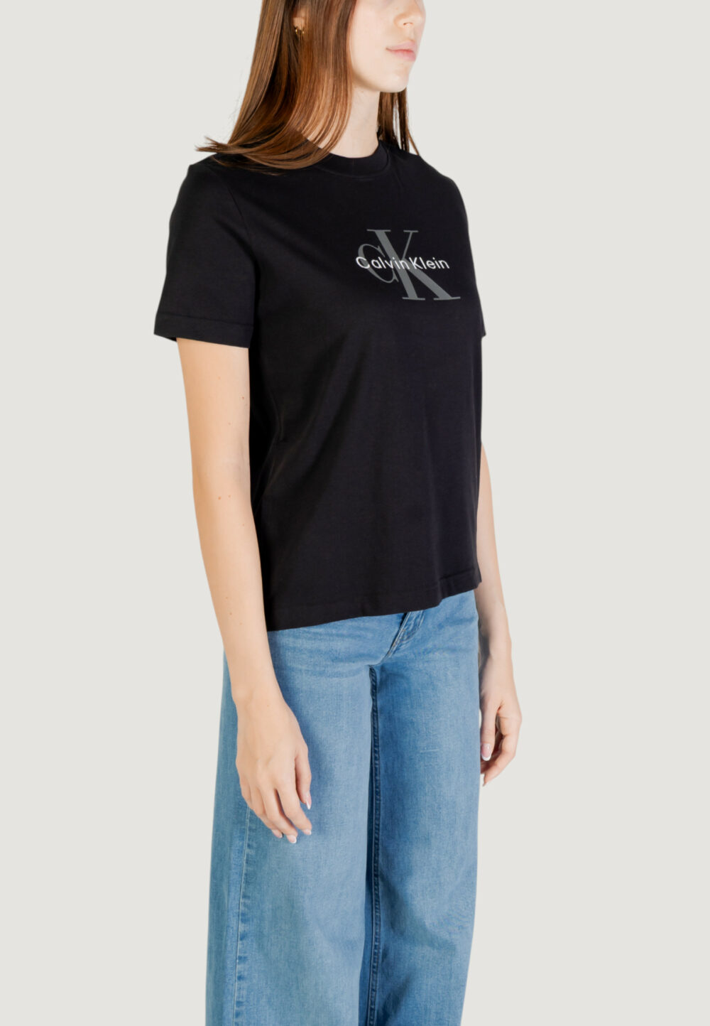 T-shirt Calvin Klein Jeans HERO SS CLASSIC MONO Nero - Foto 3