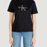 T-shirt Calvin Klein Jeans HERO SS CLASSIC MONO Nero - Foto 5