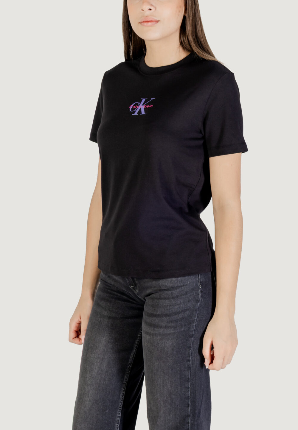 T-shirt Calvin Klein Jeans SS 20s CLASSIC LOGO Nero - Foto 4