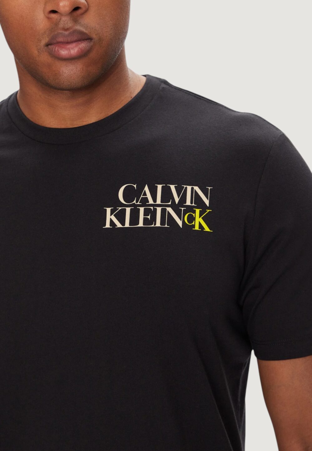 T-shirt Calvin Klein Jeans SS 30S EU CK NY WORD Nero - Foto 3