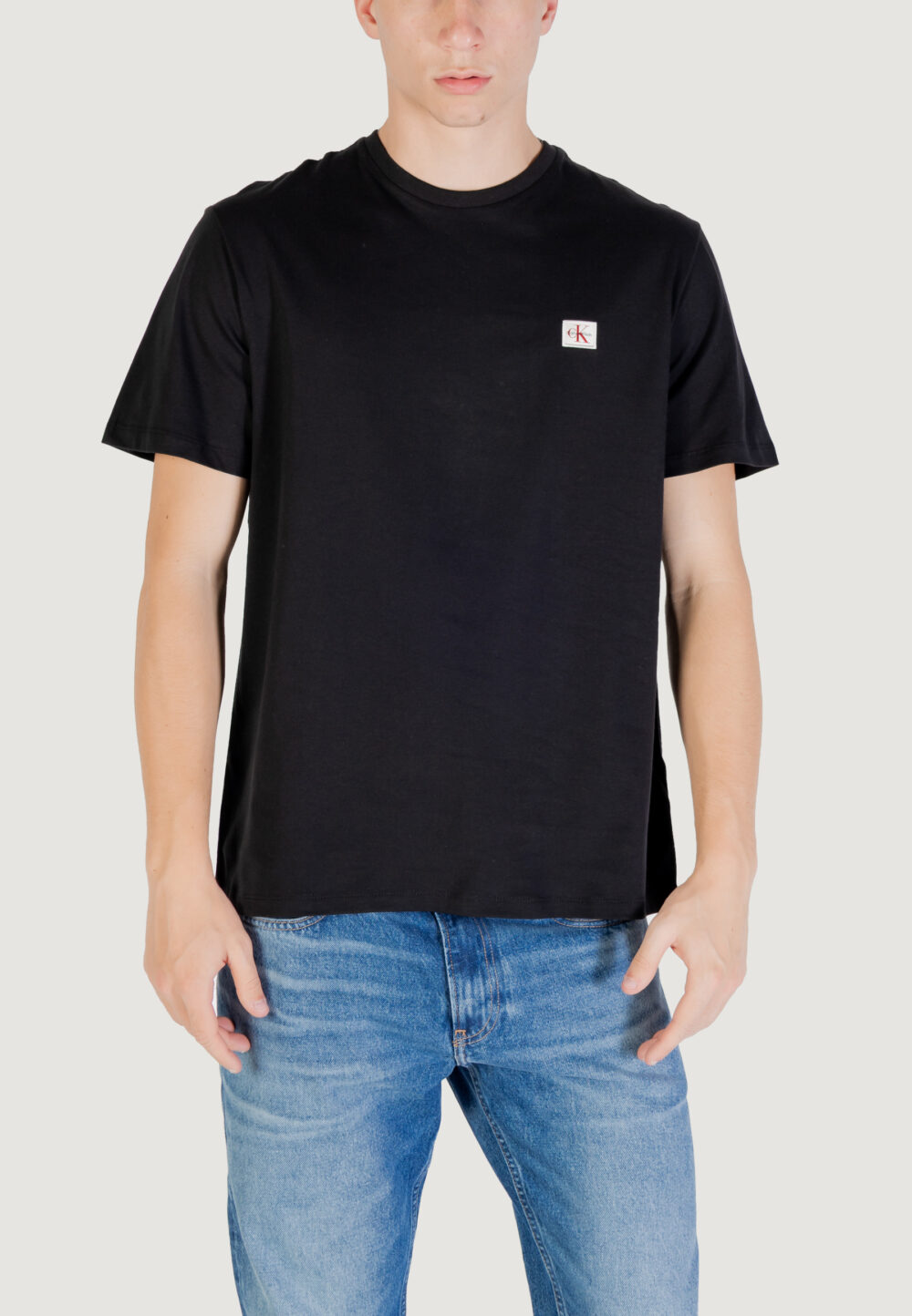 T-shirt Calvin Klein Jeans SS BADGE 30S JERSEY Nero - Foto 1