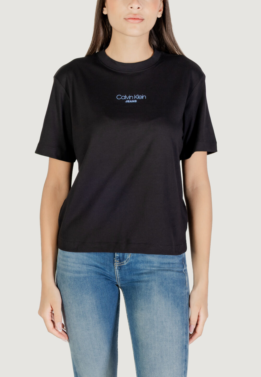 T-shirt Calvin Klein Jeans SS BOXY FIT TEE Nero - Foto 1