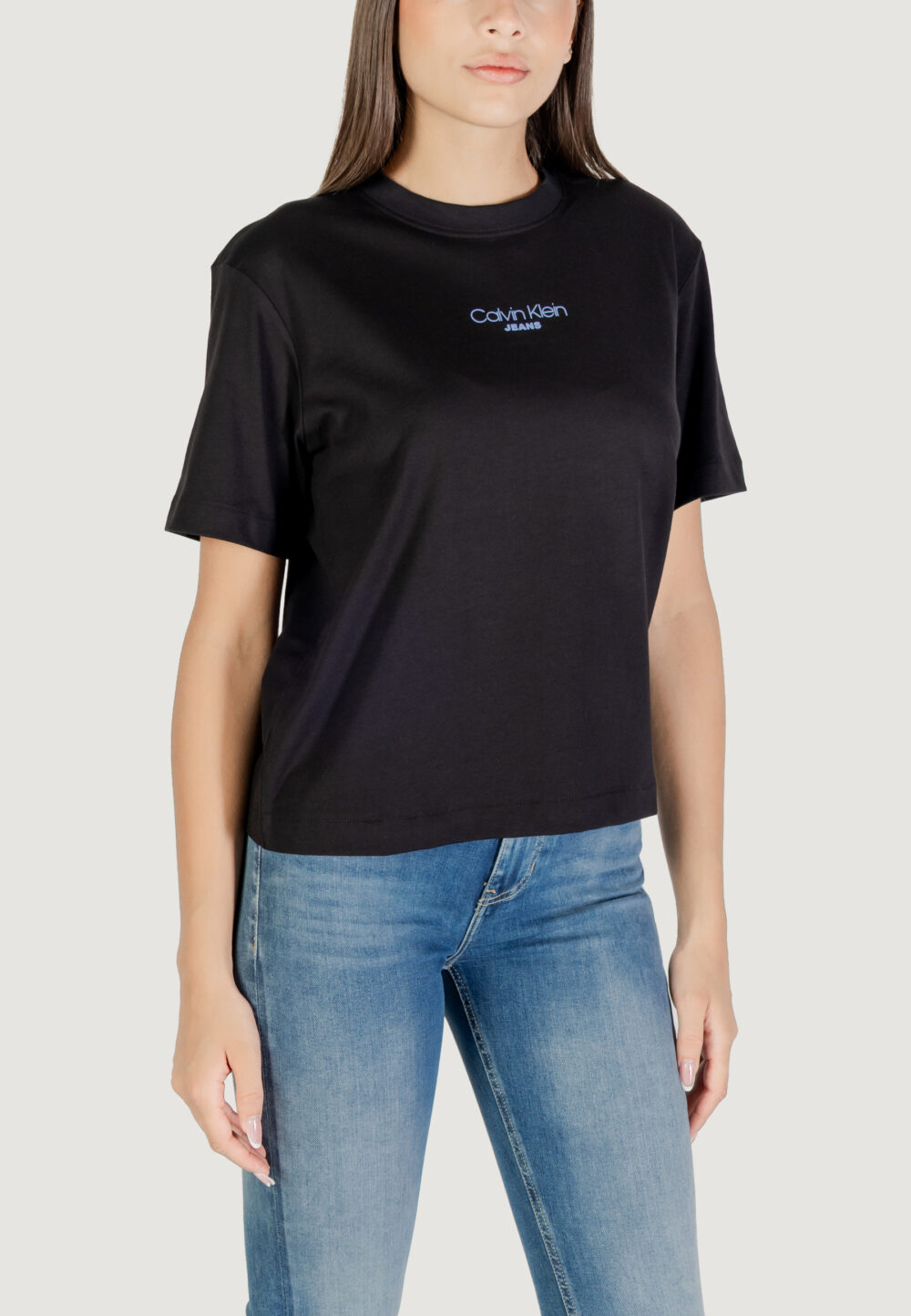 T-shirt Calvin Klein Jeans SS BOXY FIT TEE Nero - Foto 3