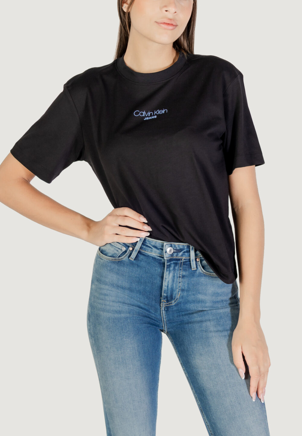 T-shirt Calvin Klein Jeans SS BOXY FIT TEE Nero - Foto 5