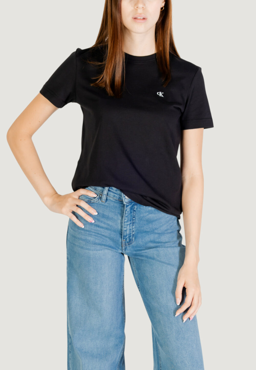 T-shirt Calvin Klein Jeans SS MONOGRAM CREW TEE Nero - Foto 1