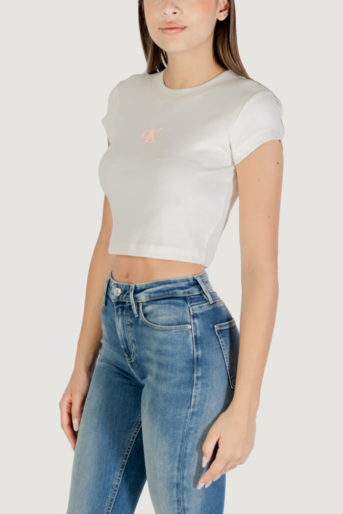 T-shirt Calvin Klein MONOGRAM BABY TEE Panna – LV047AB802