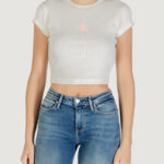 T-shirt Calvin Klein Jeans MONOGRAM BABY TEE Panna - Foto 5