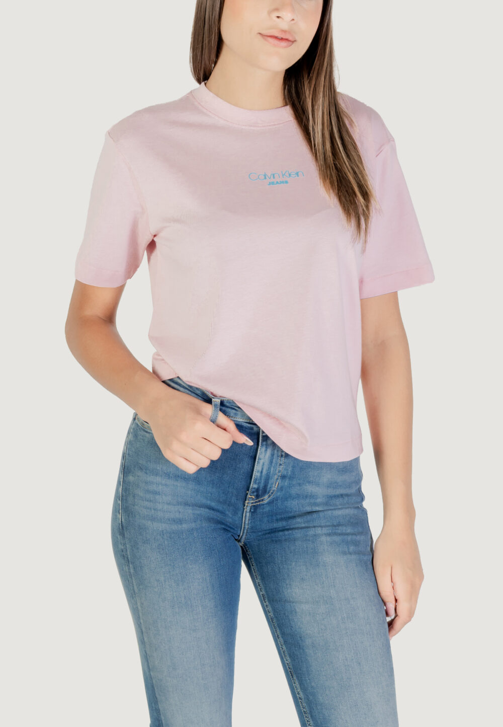 T-shirt Calvin Klein Jeans SS BOXY FIT TEE Rosa - Foto 1