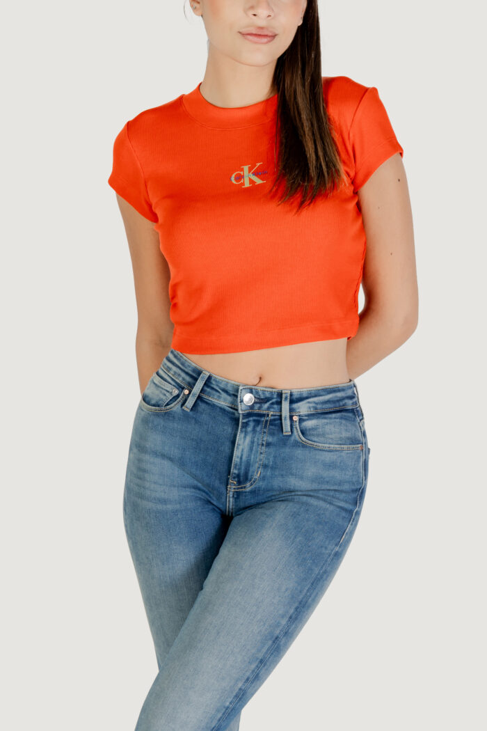 T-shirt Calvin Klein MONOGRAM BABY TEE Rosso – LV047AB802
