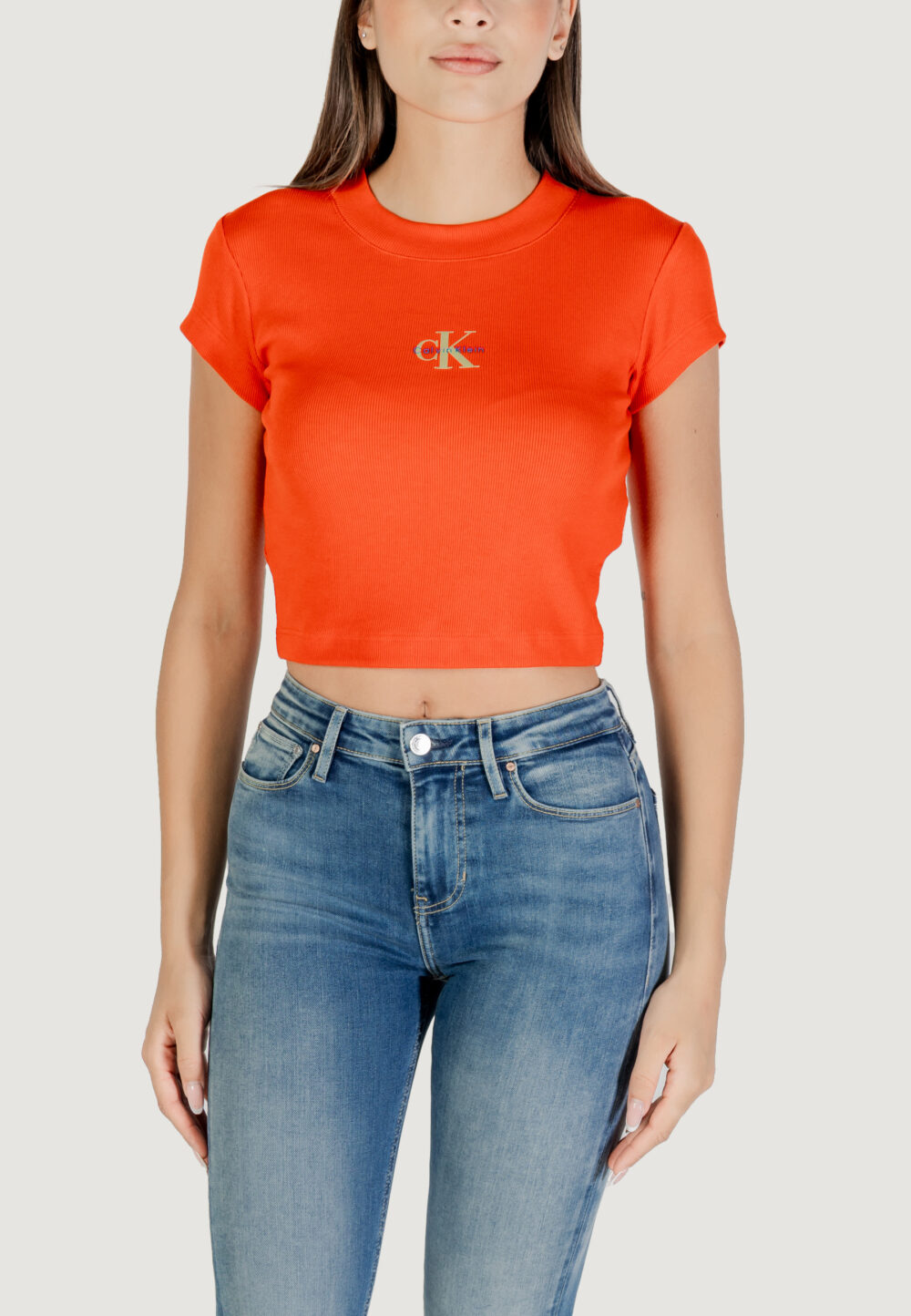 T-shirt Calvin Klein Jeans MONOGRAM BABY TEE Rosso - Foto 5