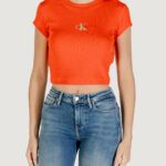 T-shirt Calvin Klein Jeans MONOGRAM BABY TEE Rosso - Foto 5