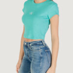 T-shirt Calvin Klein Jeans MONOGRAM BABY TEE Turchese - Foto 2