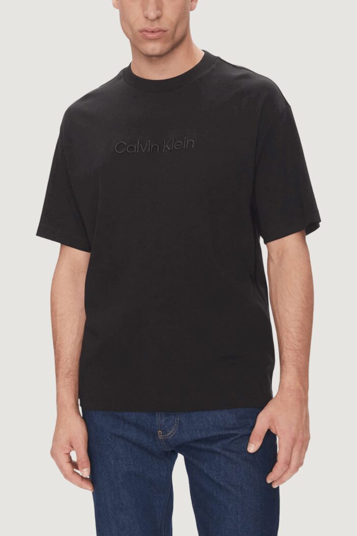 T-shirt Calvin Klein A – Rel Fashion Logo Nero – LV04LC206G