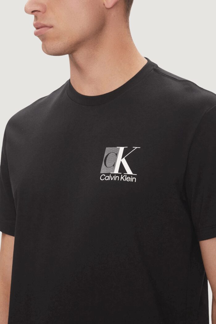 T-shirt Calvin Klein SS 30s EU SP CK ABST Nero – LV04RC853G