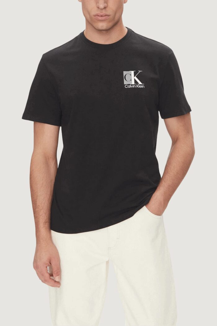 T-shirt Calvin Klein SS 30s EU SP CK ABST Nero – LV04RC853G