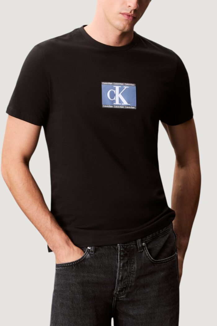 T-shirt Calvin Klein SS 30s EU SP CK BOX Nero – LV04RC854G