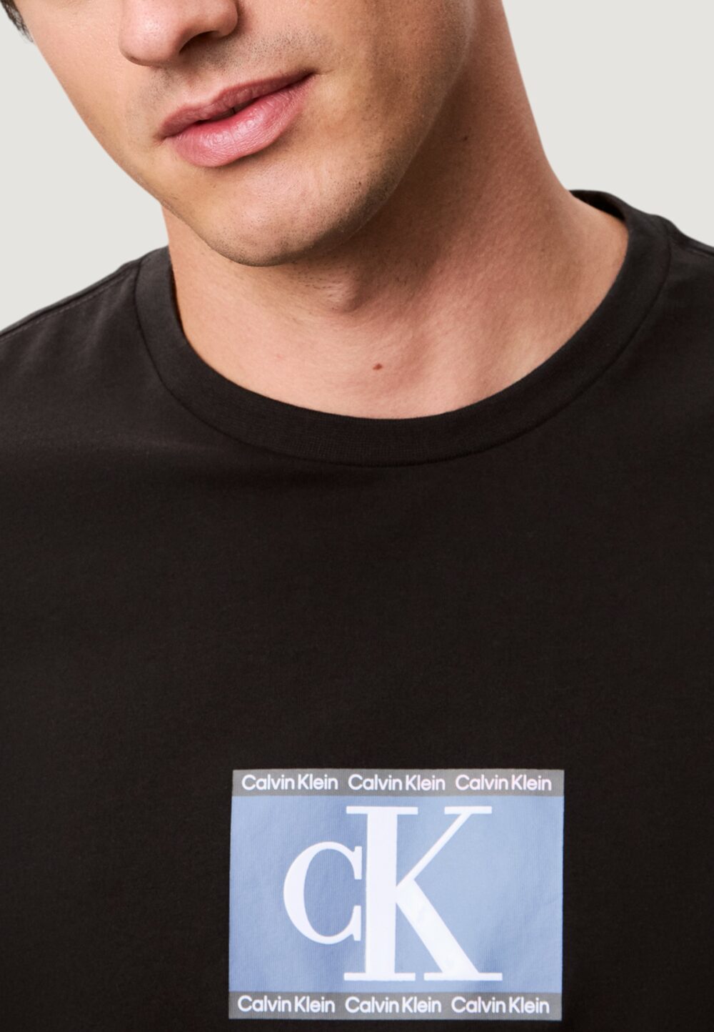 T-shirt Calvin Klein SS 30s EU SP CK BOX Nero - Foto 4