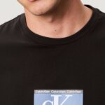 T-shirt Calvin Klein SS 30s EU SP CK BOX Nero - Foto 4