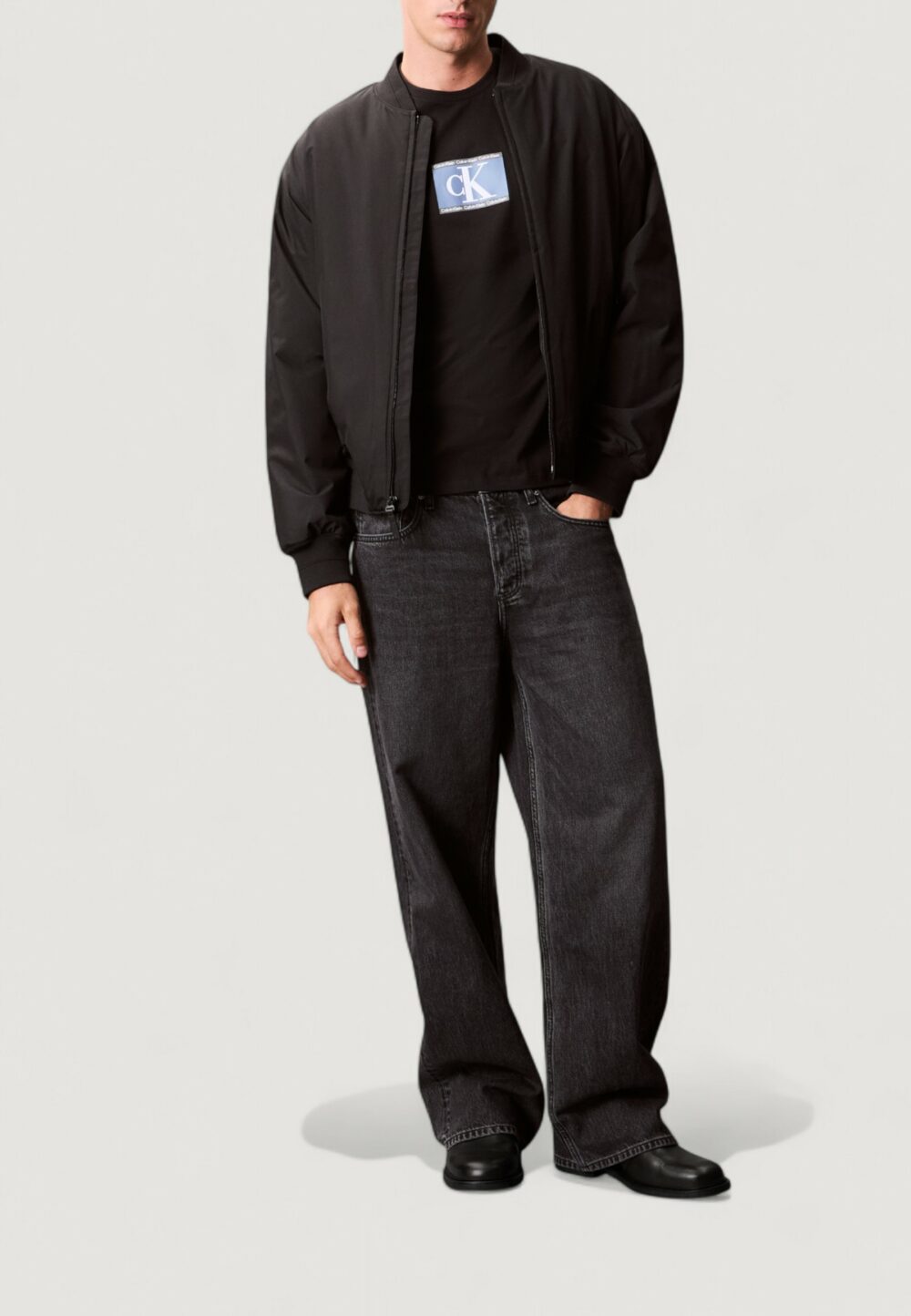 T-shirt Calvin Klein SS 30s EU SP CK BOX Nero - Foto 5