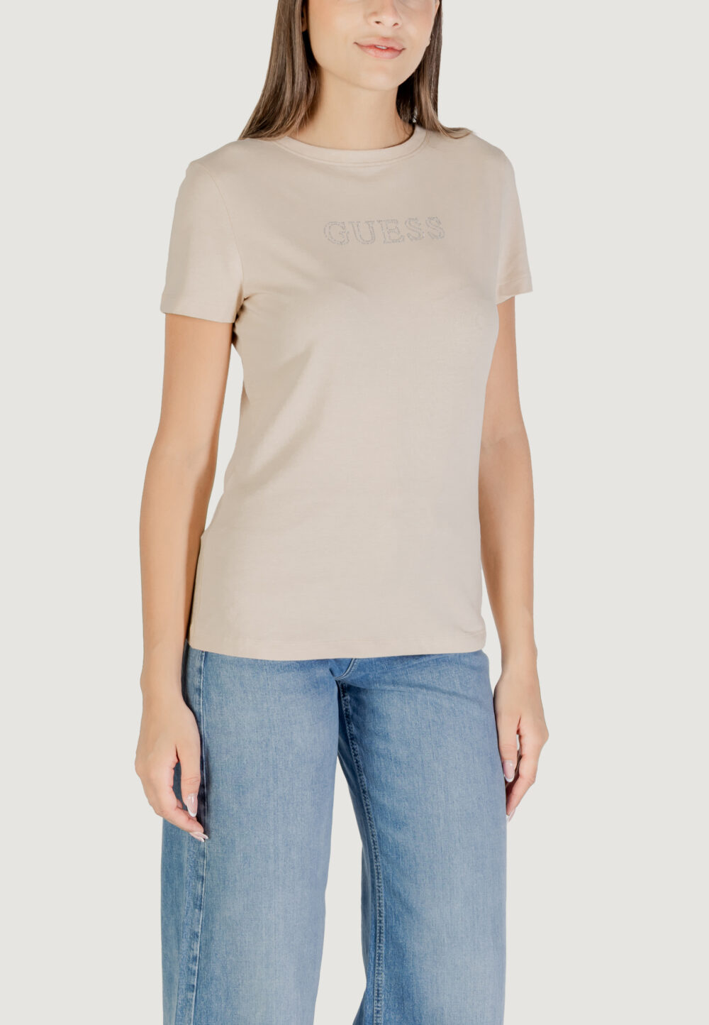 T-shirt Guess Active BRIANA SS T-SHIRT Beige chiaro - Foto 3