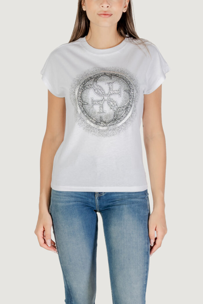 T-shirt Guess CN SS 4G SHADED HOTFIX Bianco – W5YI14 I3Z14