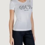 T-shirt Guess CN SS GUESS LOGO TEE Bianco - Foto 4