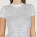 T-shirt Guess SS MOCK NECK ALL OVER 4G TEE Bianco - Foto 2