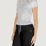 T-shirt Guess SS MOCK NECK ALL OVER 4G TEE Bianco - Foto 4