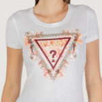 T-shirt Guess SS TRIANGLE FLOWERS TEE Bianco - Foto 2