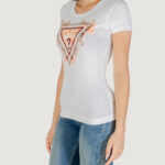 T-shirt Guess SS TRIANGLE FLOWERS TEE Bianco - Foto 4