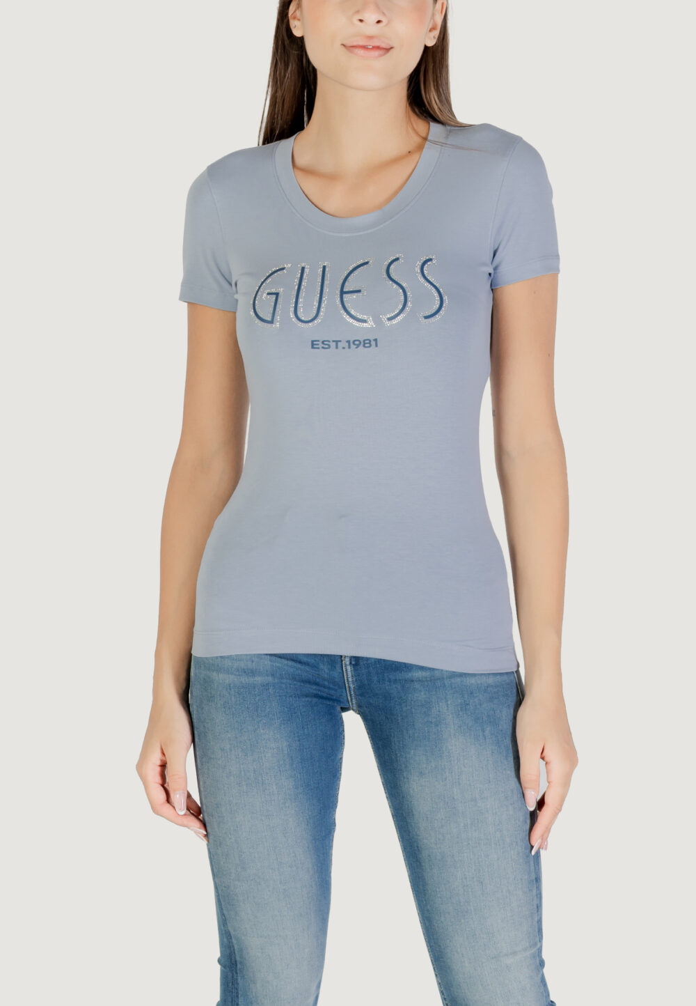 T-shirt Guess CN SS GUESS LOGO TEE Indigo - Foto 1