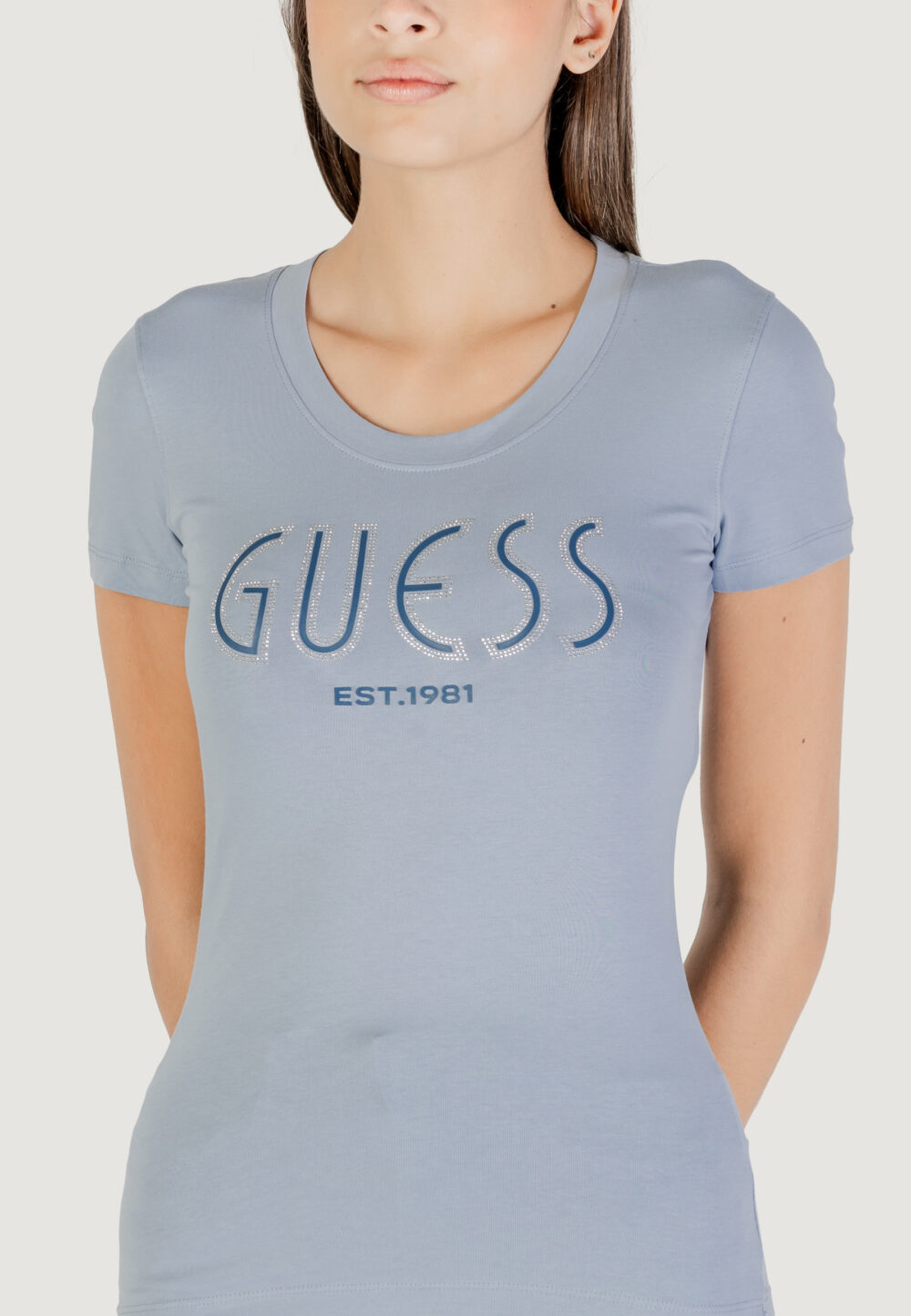 T-shirt Guess CN SS GUESS LOGO TEE Indigo - Foto 2