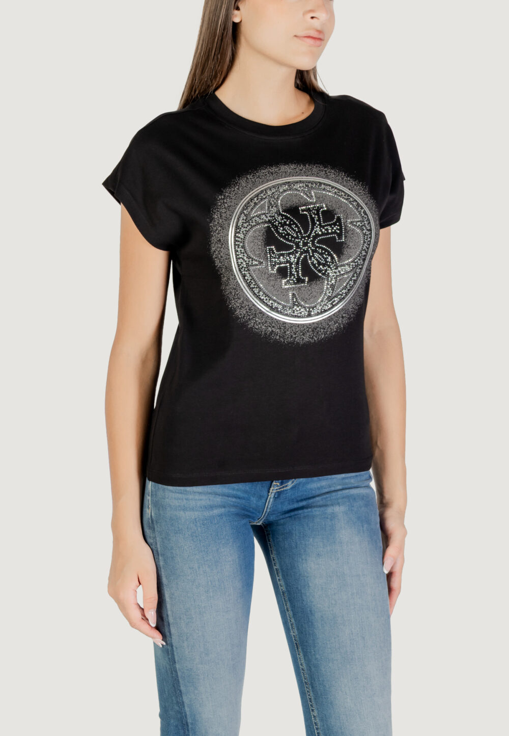 T-shirt Guess CN SS 4G SHADED HOTFIX Nero - Foto 3