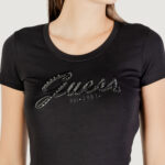 T-shirt Guess CN SS EMBRO SCRIPT LOGO TEE Nero - Foto 2