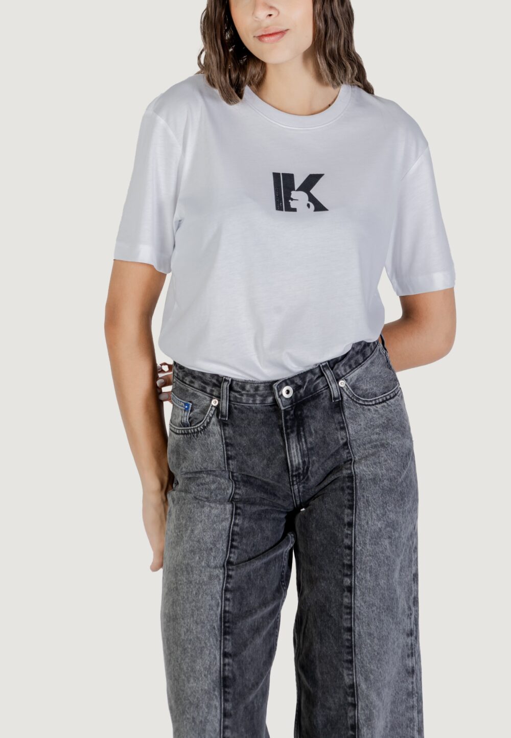 T-shirt Karl Lagerfeld Jeans KLJ REG K LOGO TEE Bianco - Foto 1