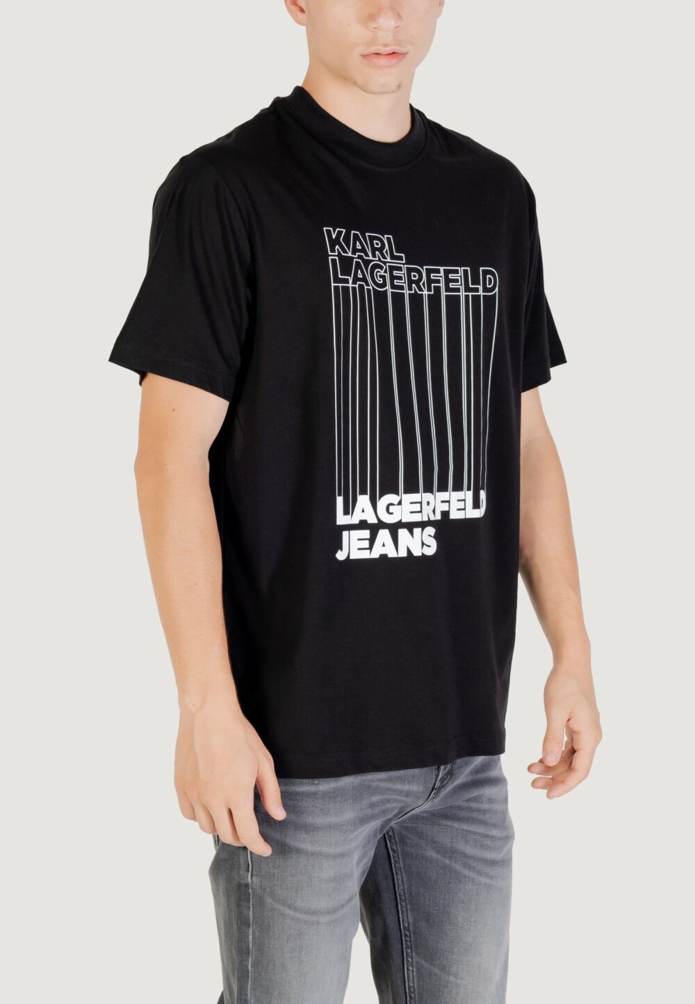T-shirt KARL LAGERFELD KLJ REG BARCODE TEE Nero - Foto 3