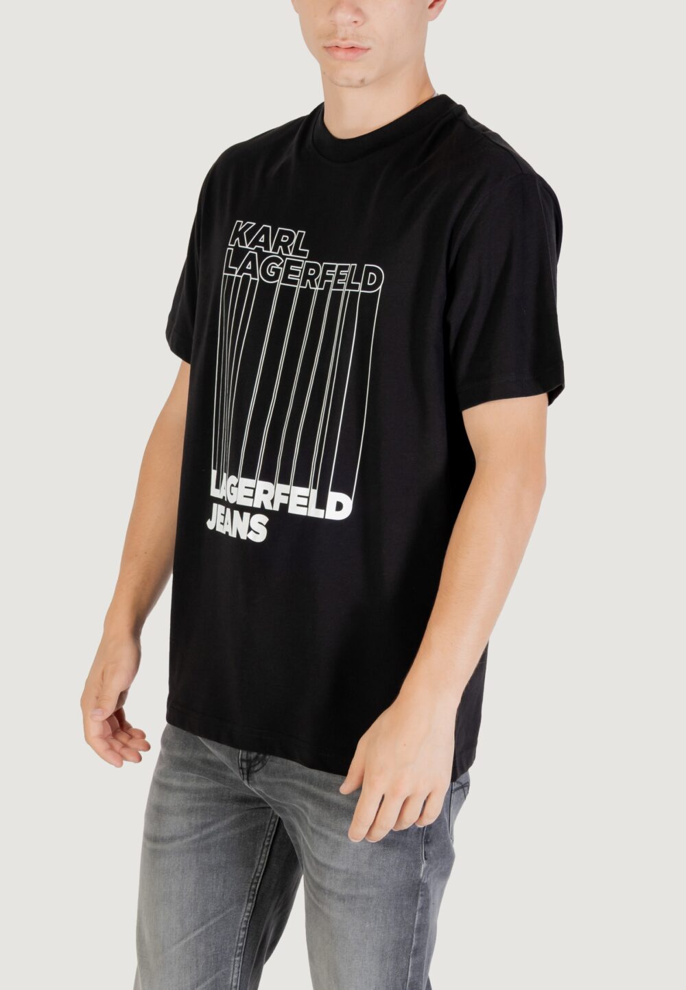 T-shirt KARL LAGERFELD KLJ REG BARCODE TEE Nero - Foto 4