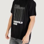 T-shirt KARL LAGERFELD KLJ REG BARCODE TEE Nero - Foto 4