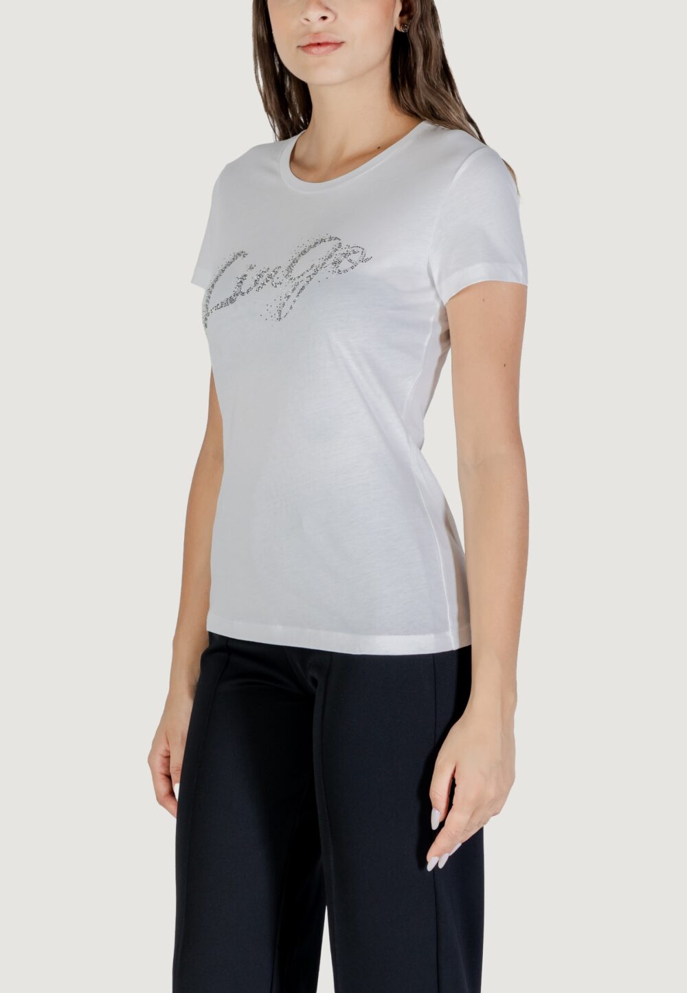 T-shirt Liu-Jo ECS T-SHIRT MODA M/C Bianco - Argento - Foto 3