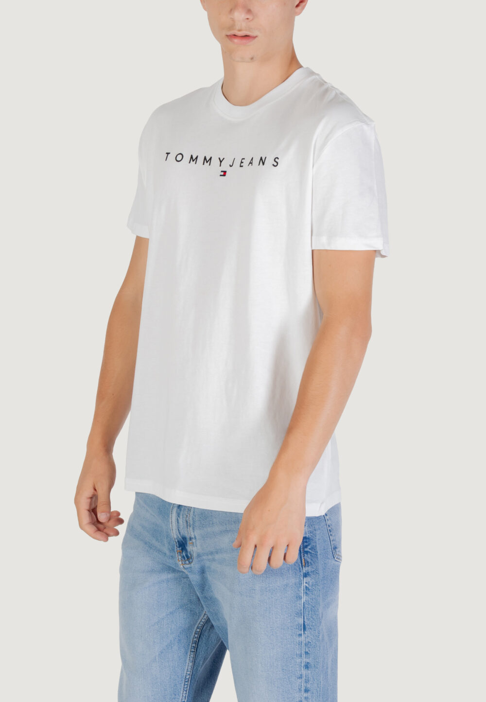 T-shirt Tommy Hilfiger Jeans TJM REG LINEAR LOGO Bianco - Foto 2