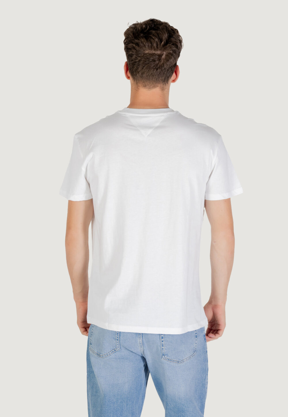T-shirt Tommy Hilfiger Jeans TJM REG LINEAR LOGO Bianco - Foto 4
