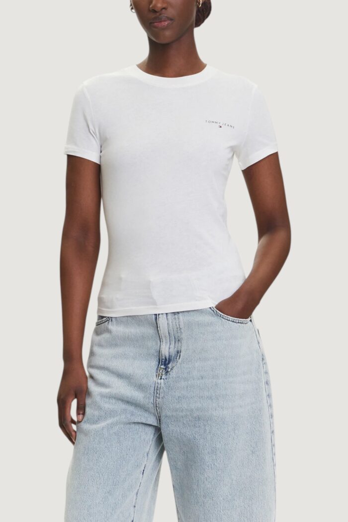 T-shirt Tommy Hilfiger TJW SLIM LINEAR SS T Bianco – DW0DW21164