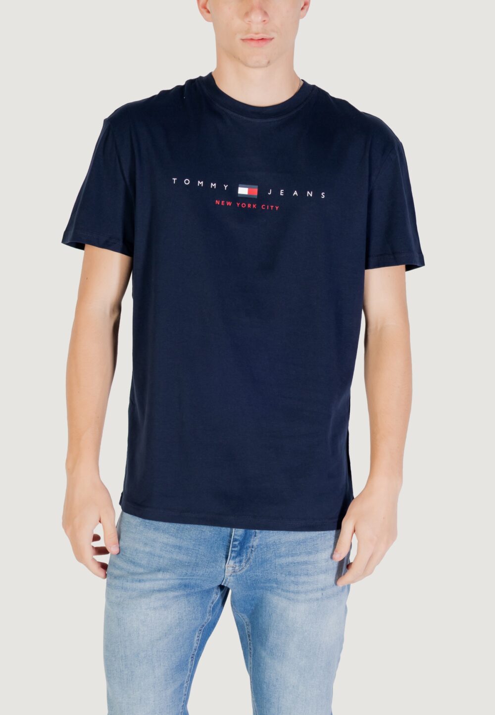 T-shirt Tommy Hilfiger Jeans TJM REG FLAG LINEAR Blue scuro - Foto 1