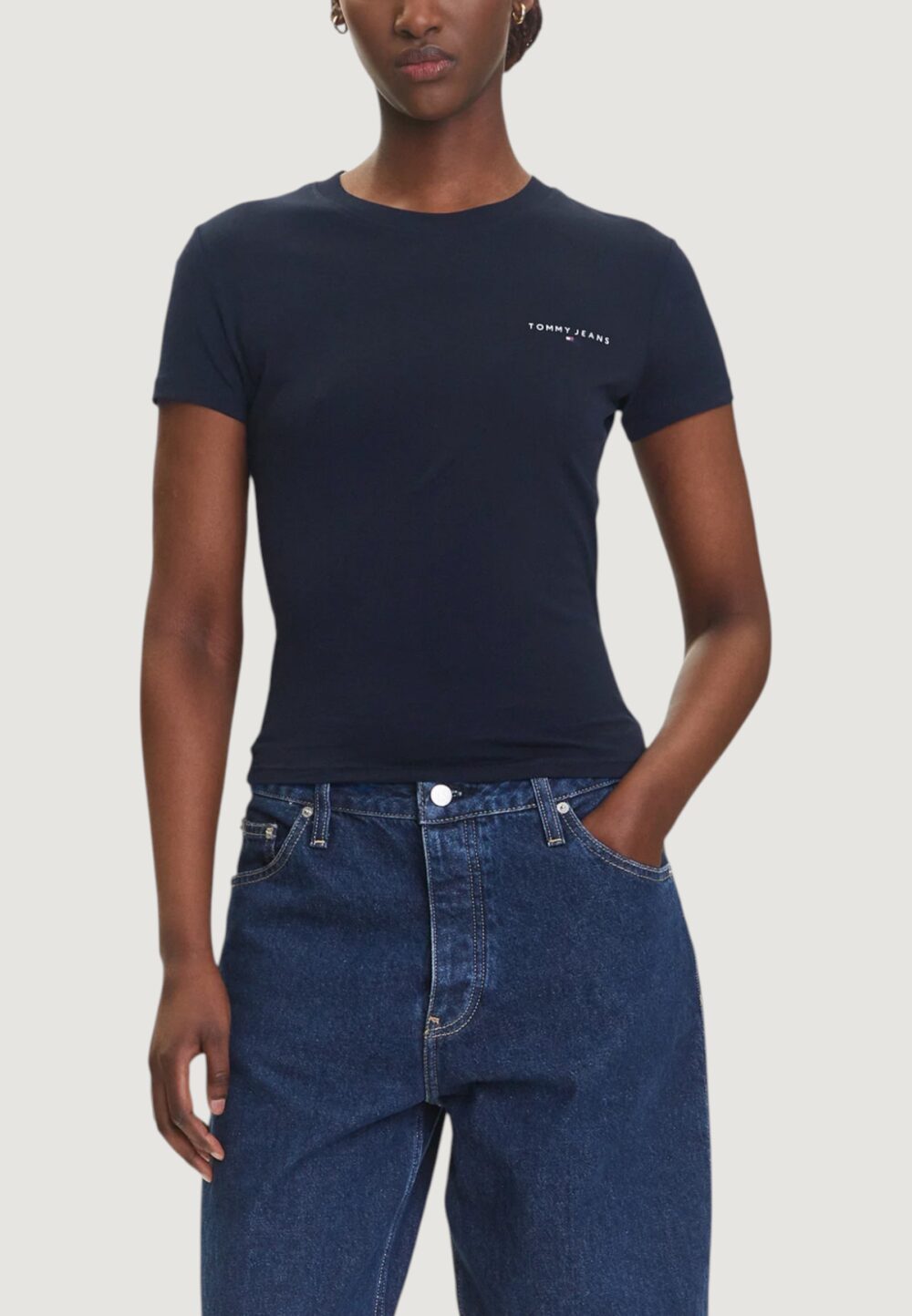 T-shirt Tommy Hilfiger Jeans TJW SLIM LINEAR SS T Blue scuro - Foto 1