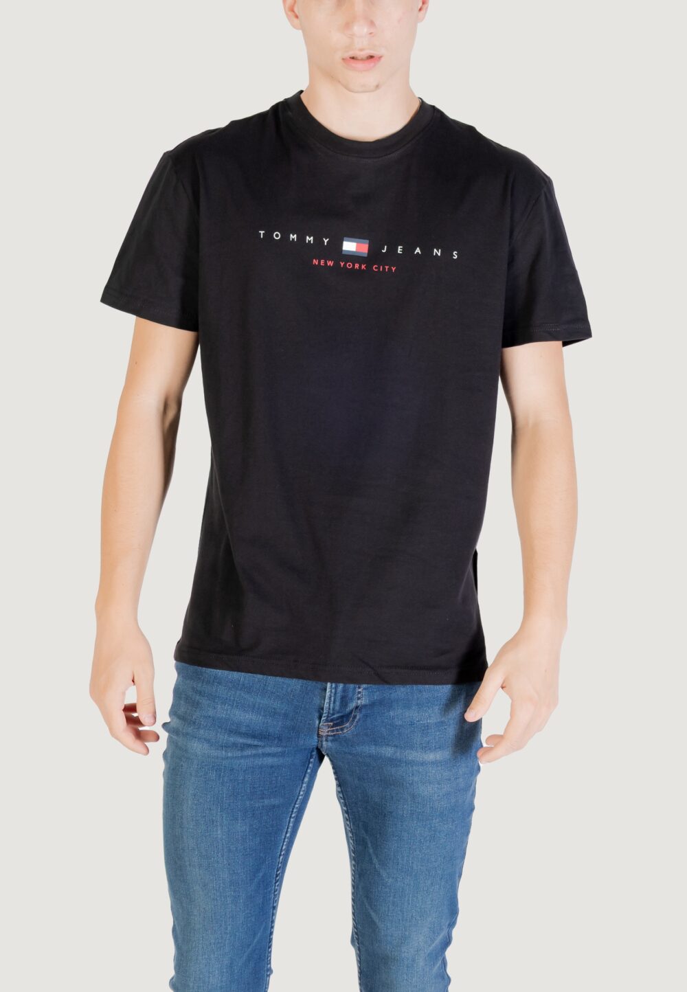 T-shirt Tommy Hilfiger Jeans TJM REG FLAG LINEAR Nero - Foto 5