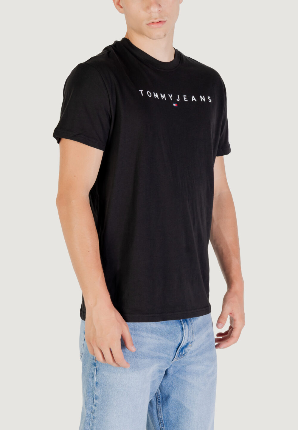 T-shirt Tommy Hilfiger Jeans TJM REG LINEAR LOGO Nero - Foto 2